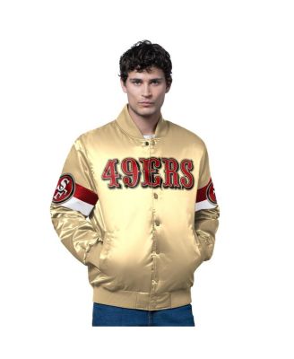 Men's Gold San Francisco 49ers Triple Option Full-Snap Varsity Jacket