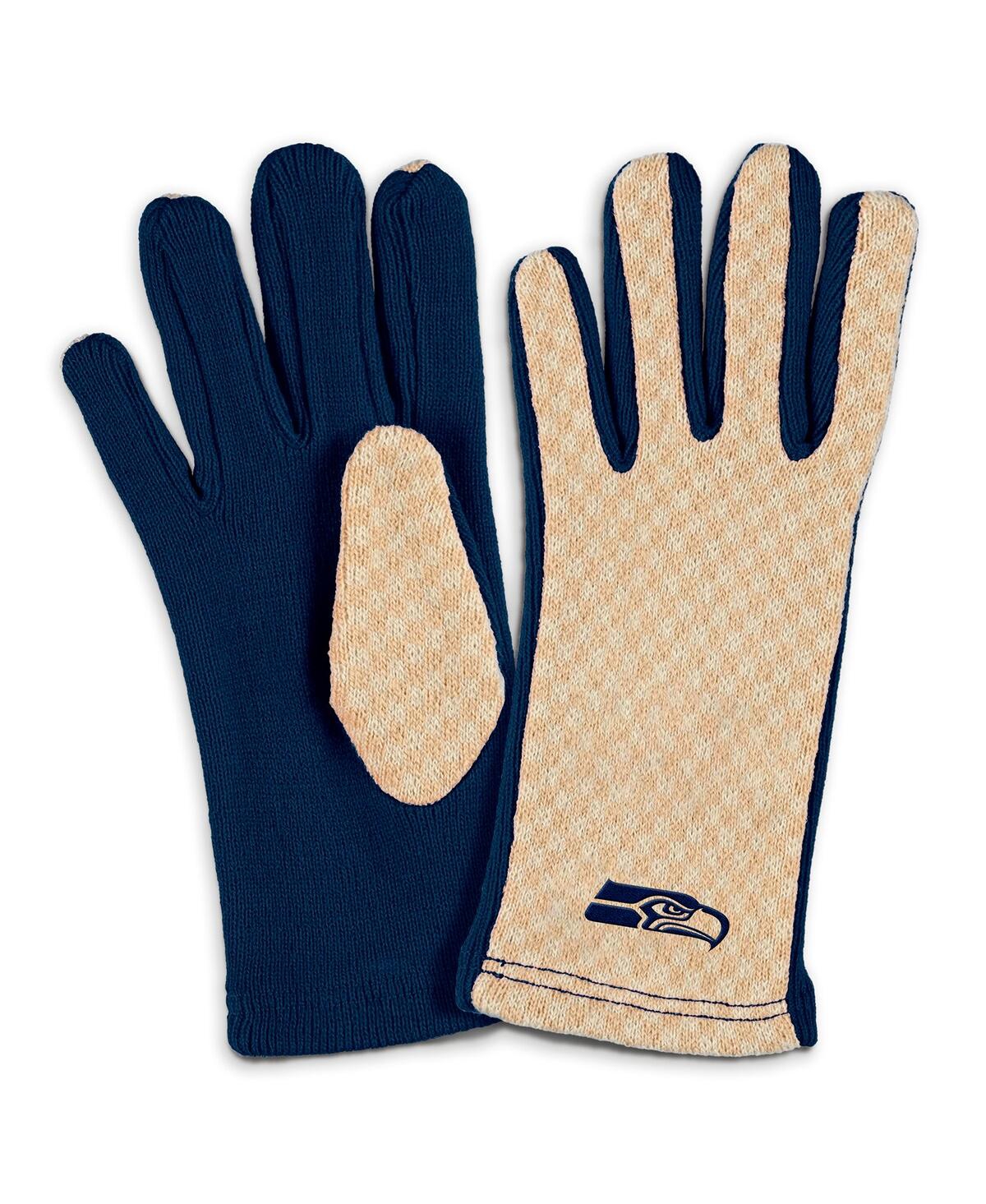 Wear by Erin Andrews Women's Seattle Seahawks Tonal Microcheck Scarf Glove Set
