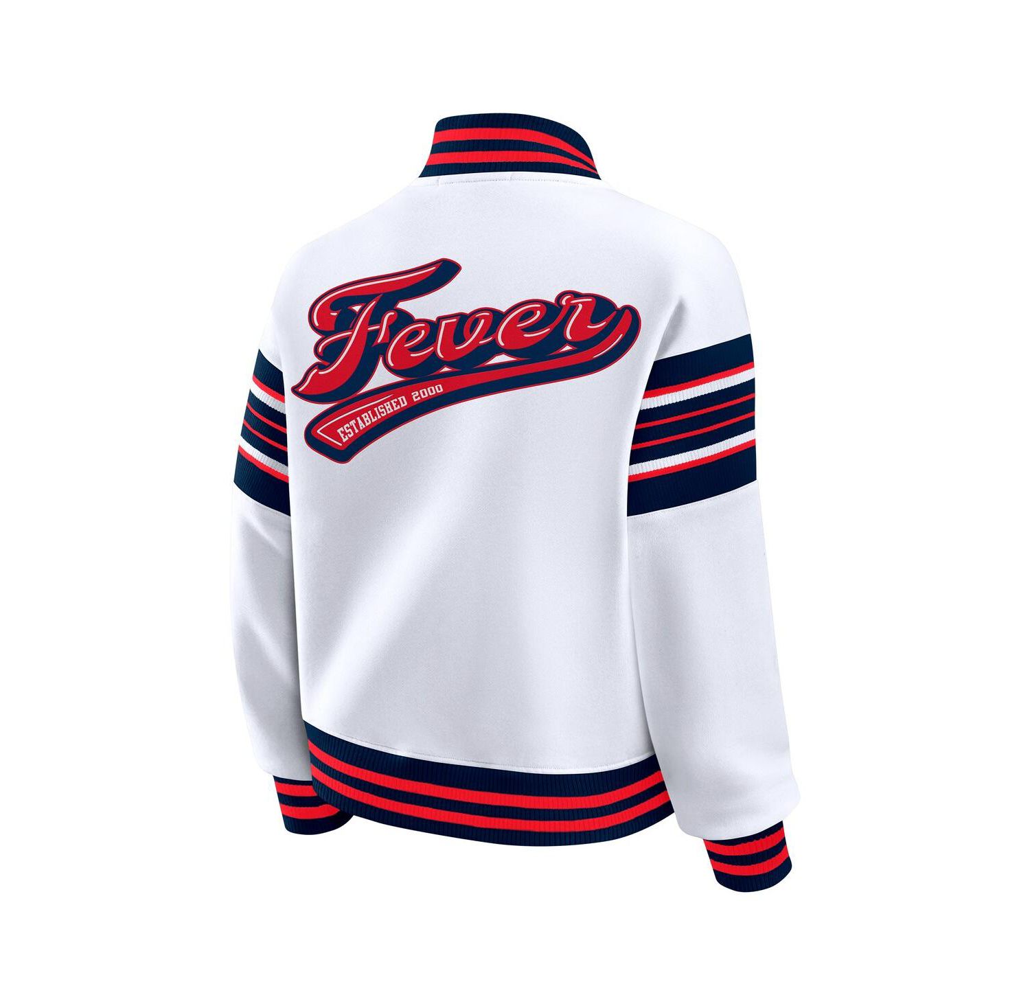 Women's White/Navy WNBA Full-Snap Fleece Sweatshirt Jacket