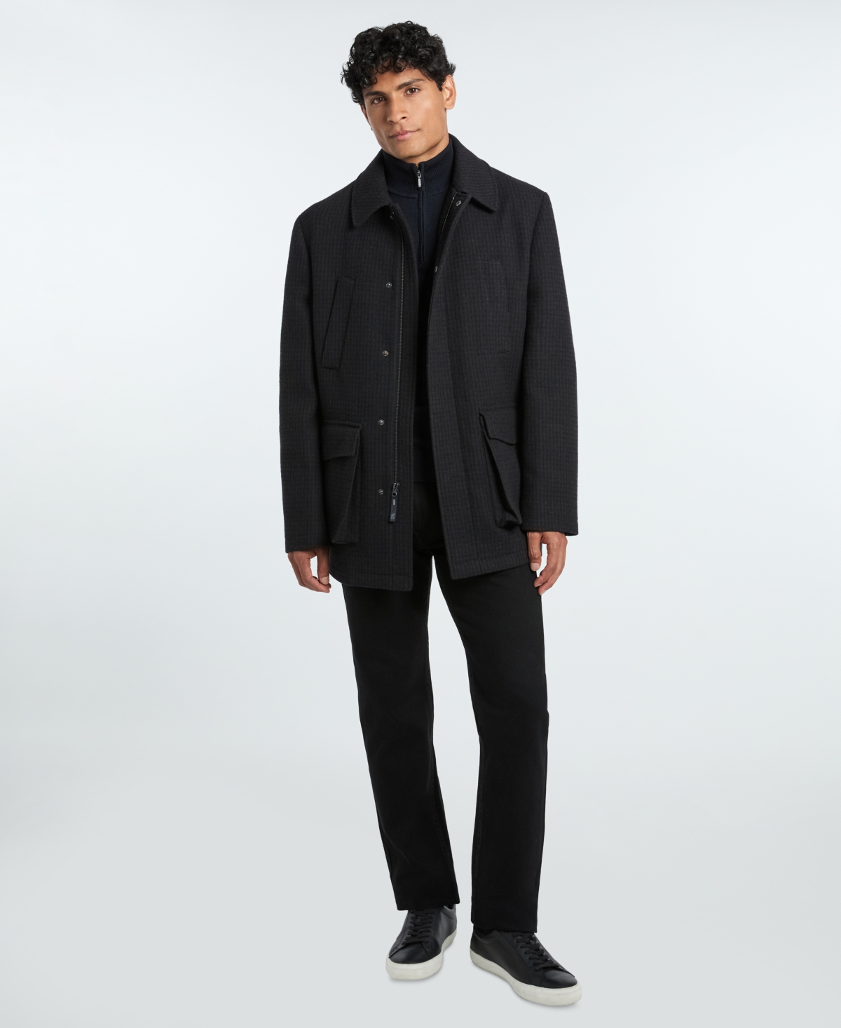 Ted by Baker Men's Car Coat with Handwarmer Pockets