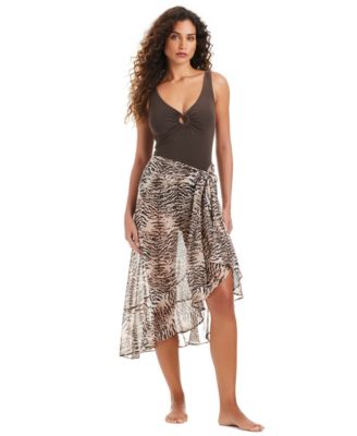 Women's The Tigress Printed Ruffle Cover-Up Pareo