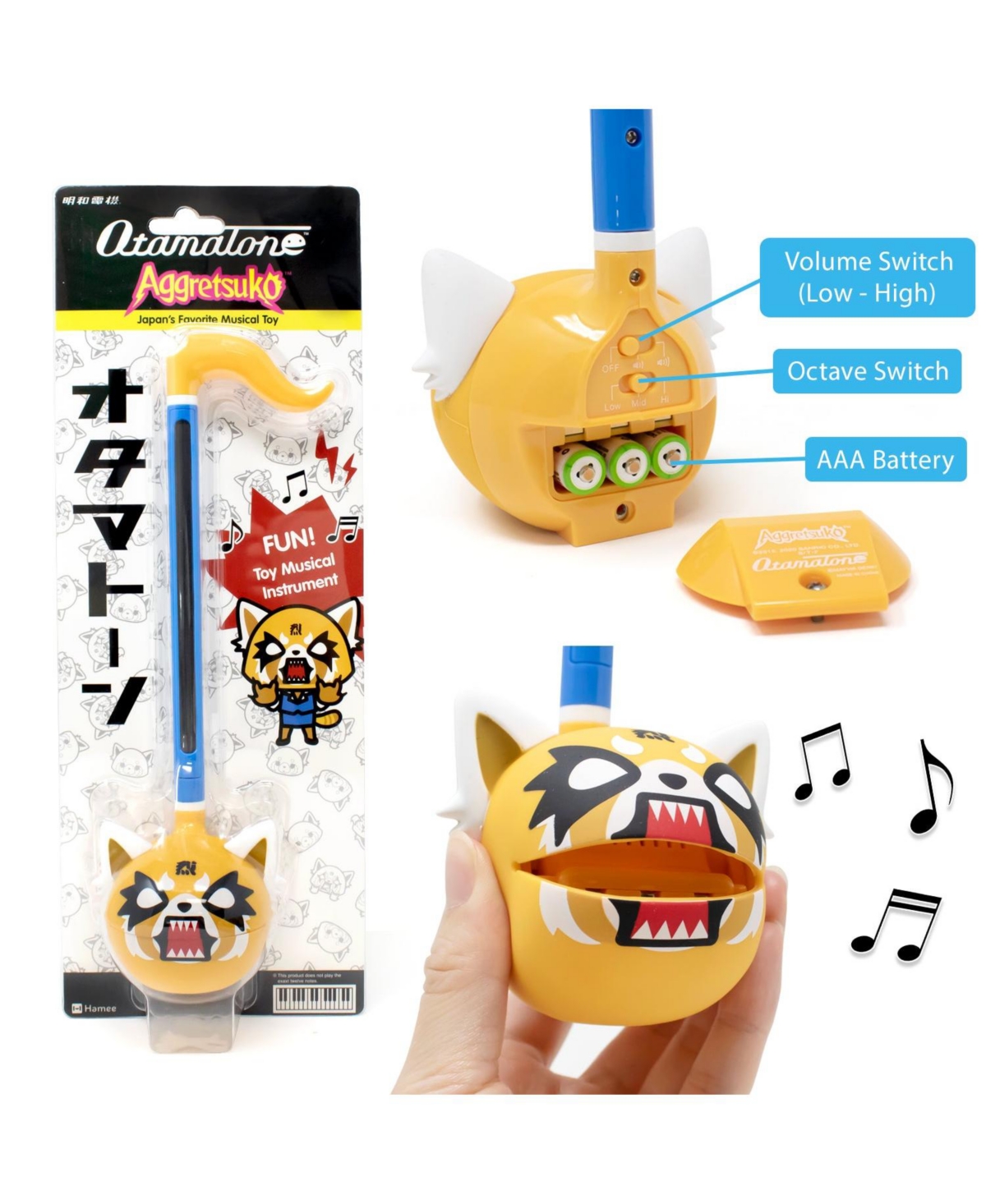 Otamatone Sanrio Japanese Electronic Musical Toy Portable Music Synthesizer Educational Fun Gift for Children, Teens, & Adults