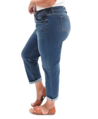 Women's Denim Mid rise boyfriend rolled Kennedi