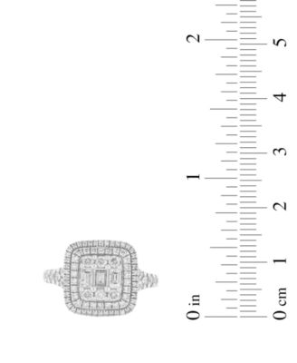 Diamond Round & Baguette Ring (1 ct. t.w.) in 10k White Gold