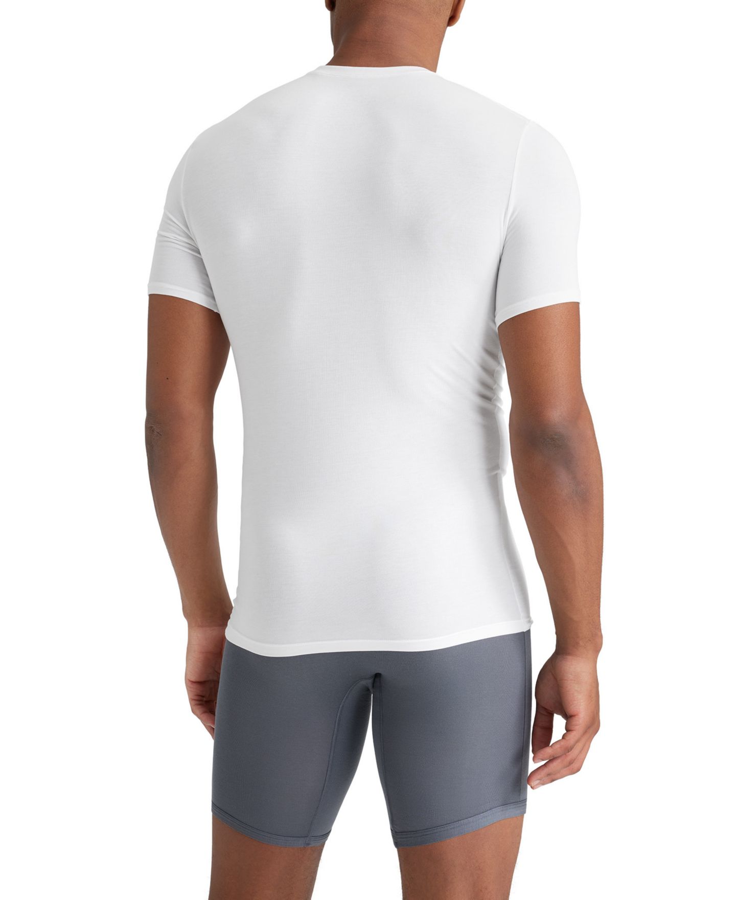 Мужские топы Tommy John Luxe Modal V-Neck Undershirt Stay-Tucked 3-Pack, цвет: Белый — фото 3