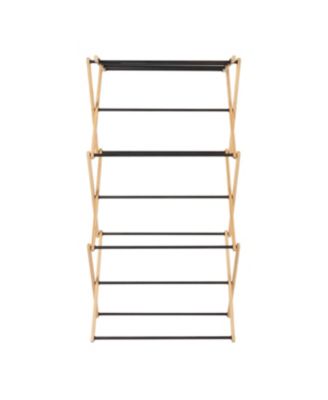 Bamboo Folding Clothes Drying Rack, Black