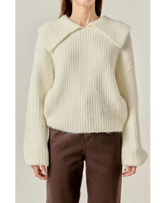 Women's Collared Rib Chunky Sweater