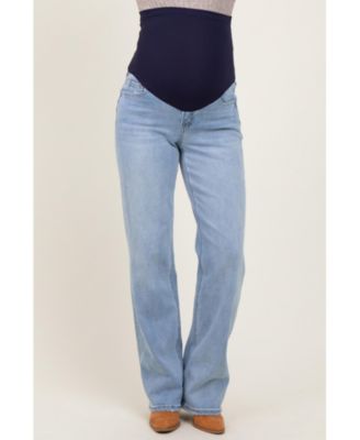 Maternity Light Blue Washed Relaxed Straight Leg Jeans