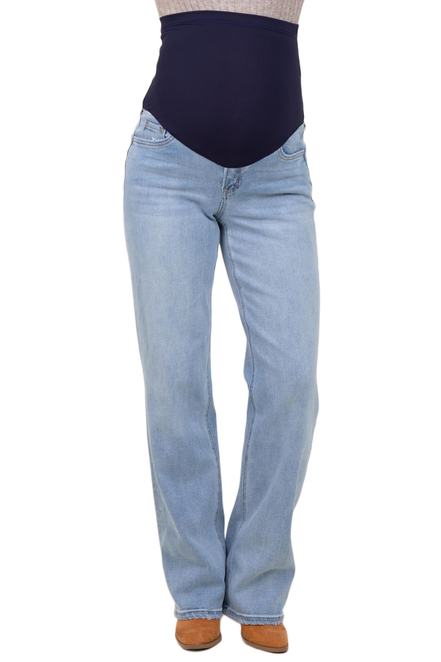 Женские джинсы Pinkblush Light Blue Washed Relaxed Straight Leg, цвет: Светлый синий — фото 5