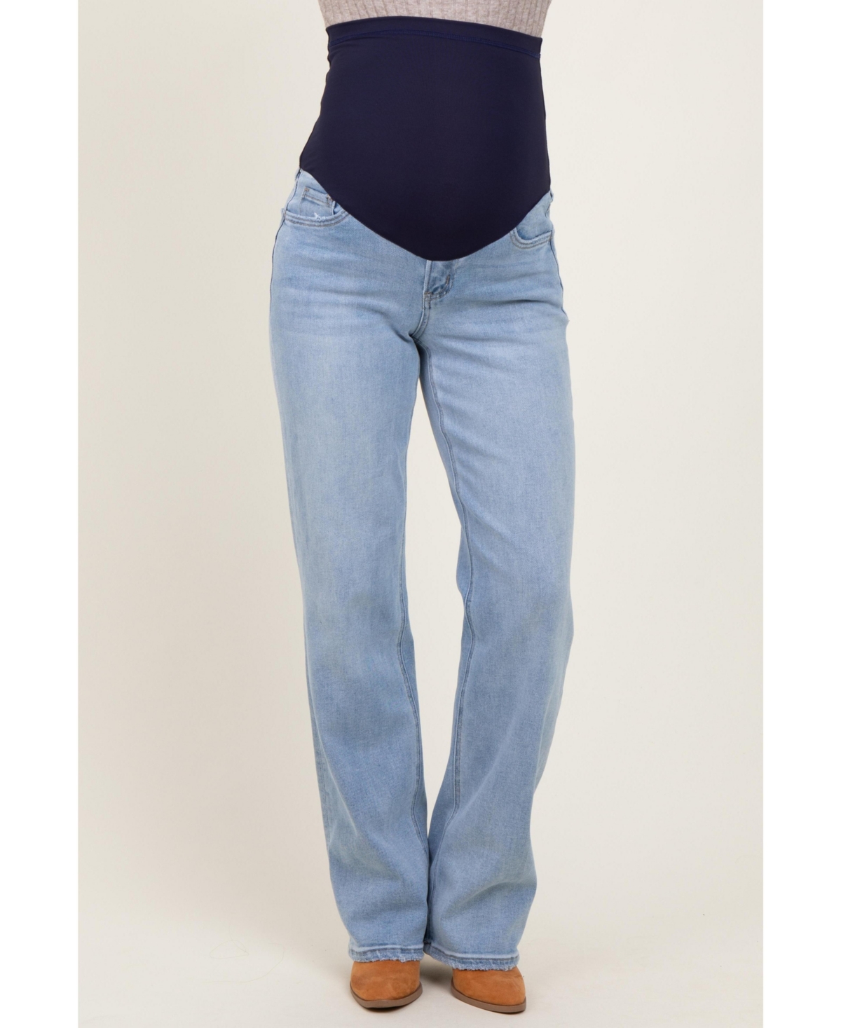 Pinkblush Maternity Light Blue Washed Relaxed Straight Leg Jeans