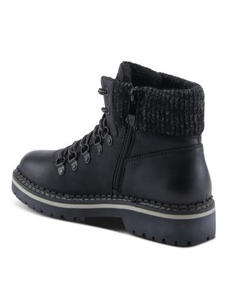 Women's Hiker-Inspired Sweater Collar Lug Sole Boot
