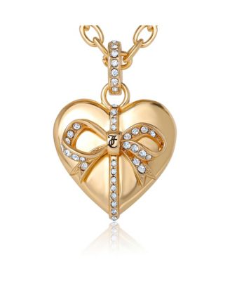 Gold-Tone Heart Charm Necklace - 18 +2 ''