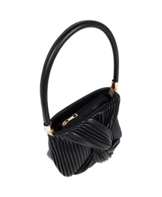 Women's Pleated Knot Box Handle Bag