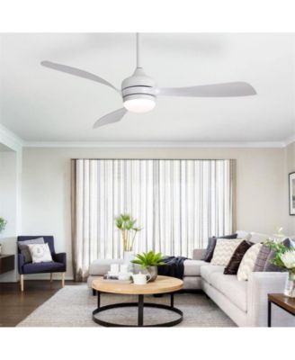 52-inch Modern White Ceiling Fan with Led Light and Remote Control Dc Motor
