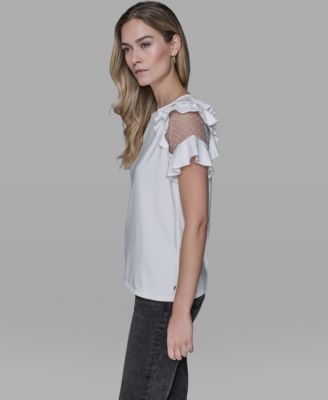 Women's Ruffle-Sleeve Pull-On Top