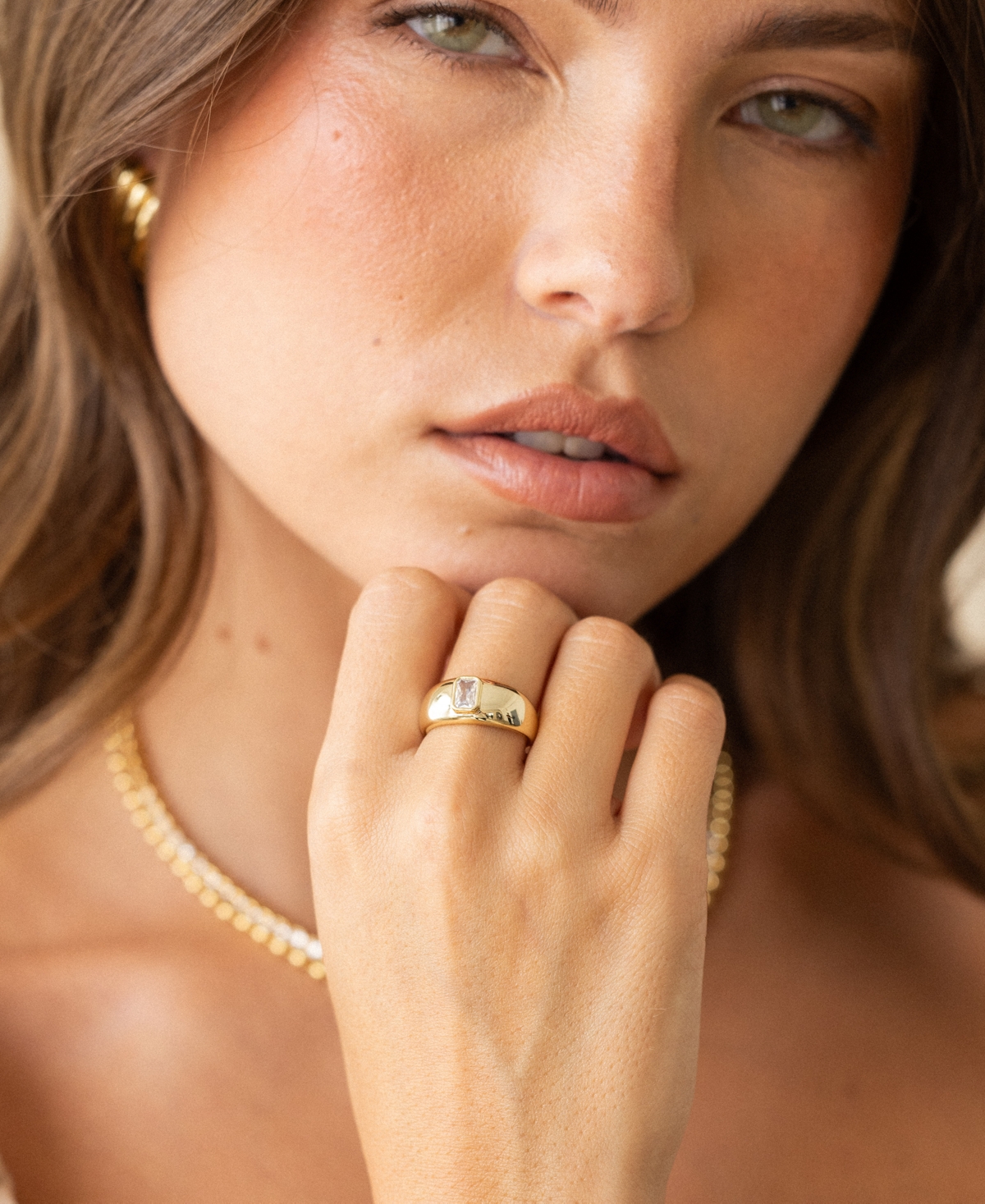 brook & york Carter Baguette Dome Ring