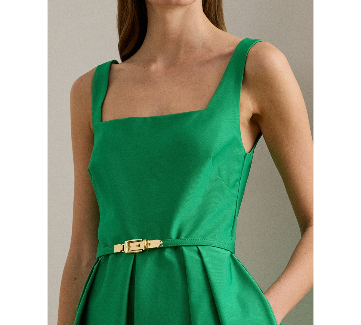 Lauren Ralph Lauren Women's Belted Faille Cocktail Dress