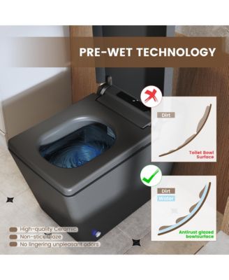 Smart One-Piece Bathroom Fixture With Heated Seat, Auto Flush, Wash, Dryer And Digital Display