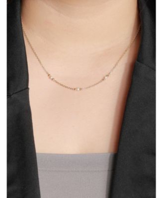 Freshwater Pearl Chain Necklace in 14K Gold, 16 in adj to 18 in, approx. 3.6 grams.