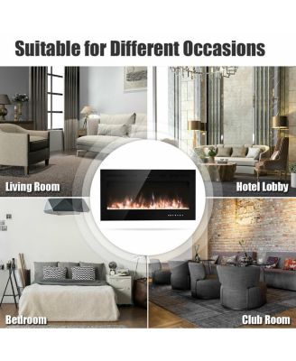 40-Inch Electric Fireplace Recessed with Thermostat