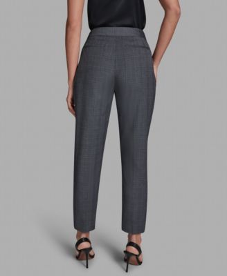 Women's Plaid High-Rise Slim-Leg Ankle Pants