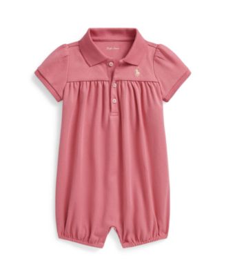 Baby Girls' Short-Sleeve Polo Bubble Shortall