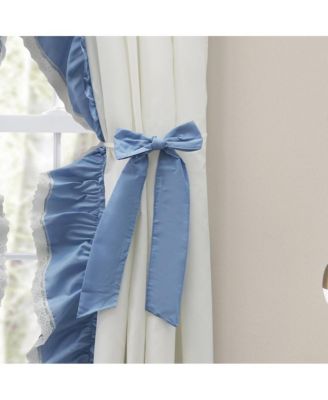 Madelyn Ruffled Victorian Priscillas 1.5" Rod Pocket Curtain Panel 100" x 72" Slate