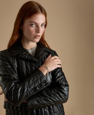 Women's Quilted Leather Blazer