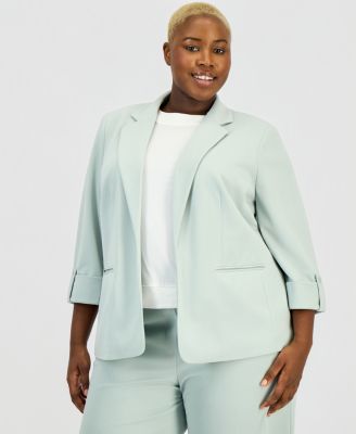Plus Size Notched Collar Blazer
