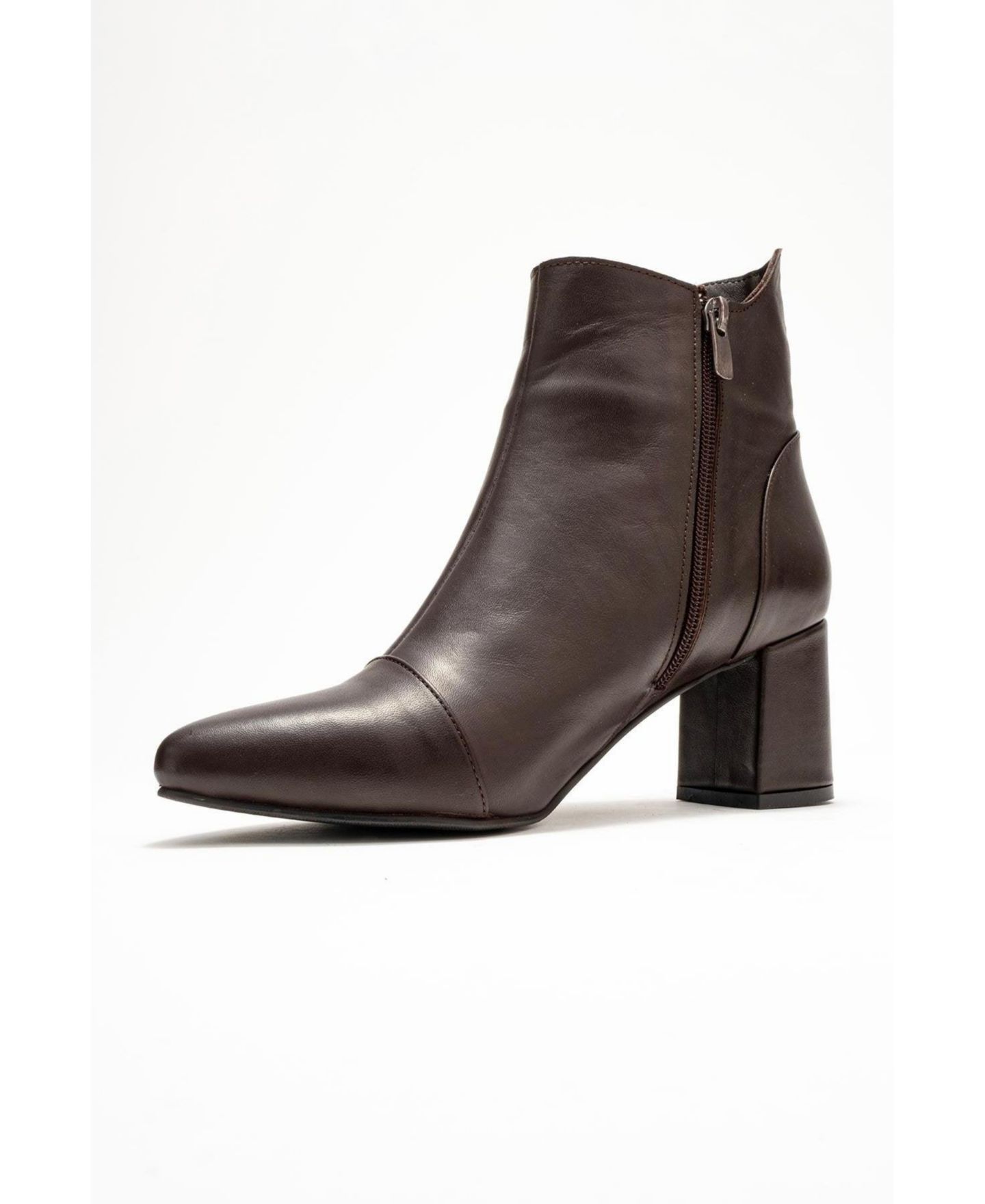 Женские ботинки Forever & Always Shoes Gael Leather Block Heel Boot, цвет: Коричневый кожаный — фото 2