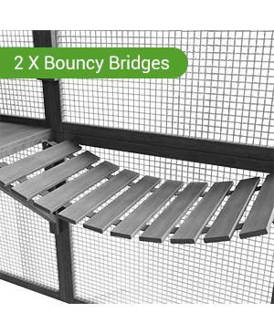 43 sq. ft. Cat Run Enclosure Walk in Cat Catio Kitten Condo with Enter Door Roof Cover,  Large Outdoor Cat Cage