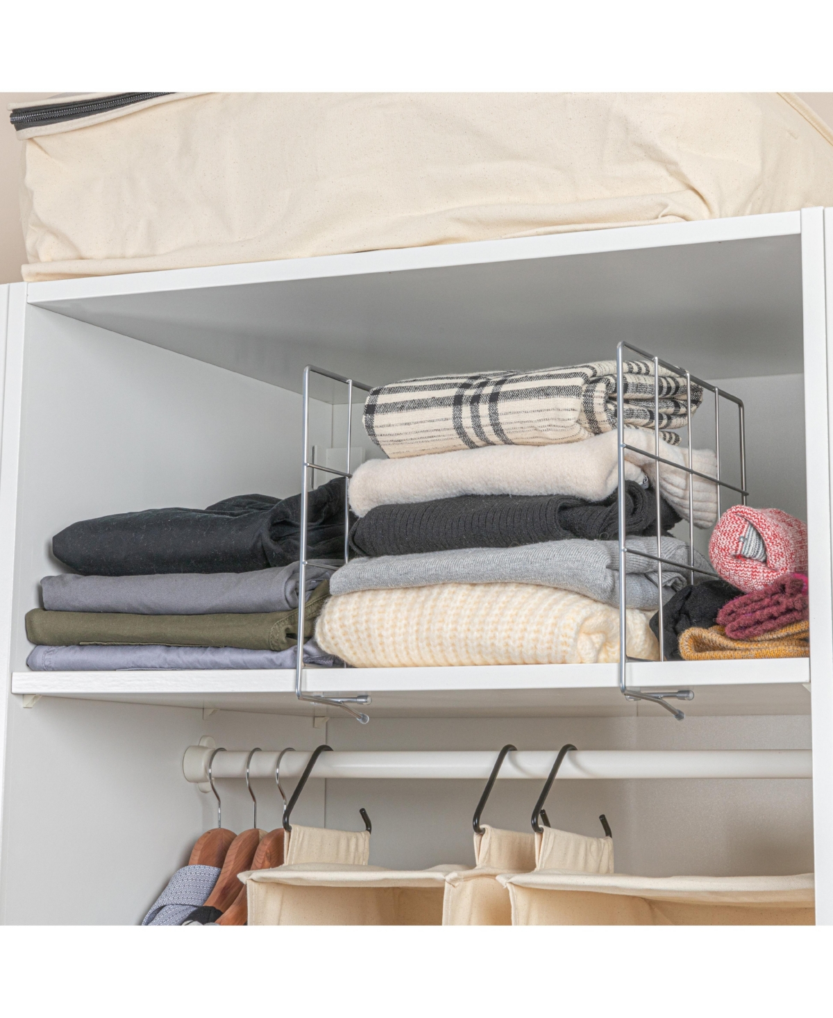 Household Essentials Metal Shelf Organizers for Closet Organization, Silver