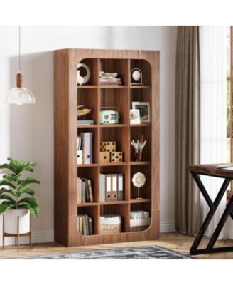 70.8-Inch Tall Kitchen Pantry, Rustic Cube Cabinet with 15 Open Shelves