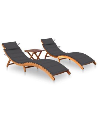 Sun Lounger Anthracite Solid Acacia wood with a natural oil finish