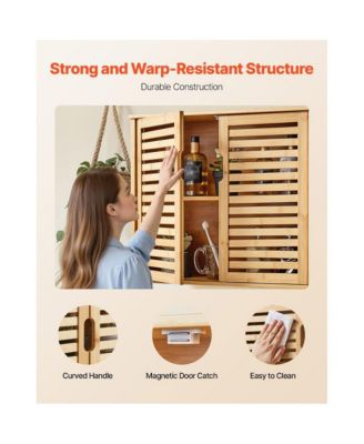 Bathroom Wall Cabinet with Doors and Adjustable Shelves