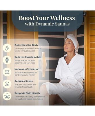 Toulouse 2 Person Infrared Sauna w/Speakers, Canadian Hemlock