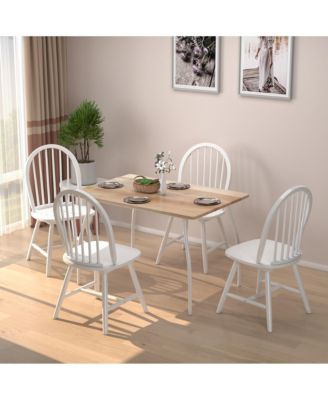 Set of 4 Vintage Windsor Dining Side Chair Wood Spindleback Kitchen Room