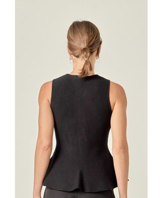 Women's Peplum Sleeveless Knit Top