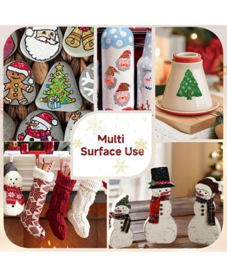 12 Colors Glitter markers, Soft-Tipped Drawing Pens, Quick-Drying and Colorfast for Rock Painting, Canvas, Fabric & Creative Crafts