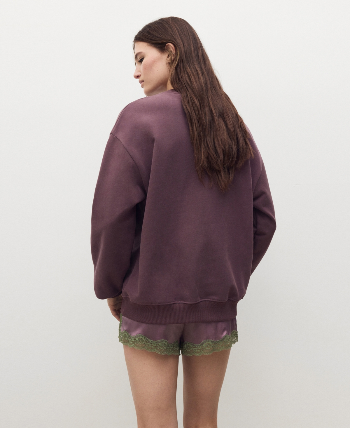 Mango Women's Plain Cotton Sweatshirt In Red