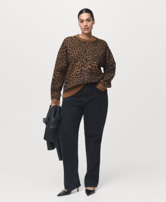 Women's Leopard-Print Knitted Sweater