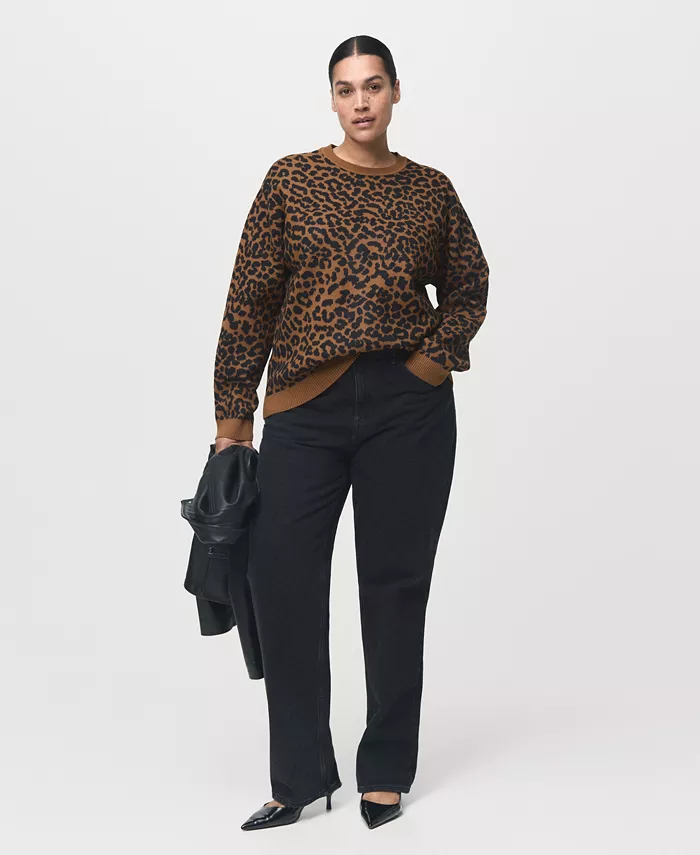 Women's Leopard-Print Knitted Sweater - thumbnail 4
