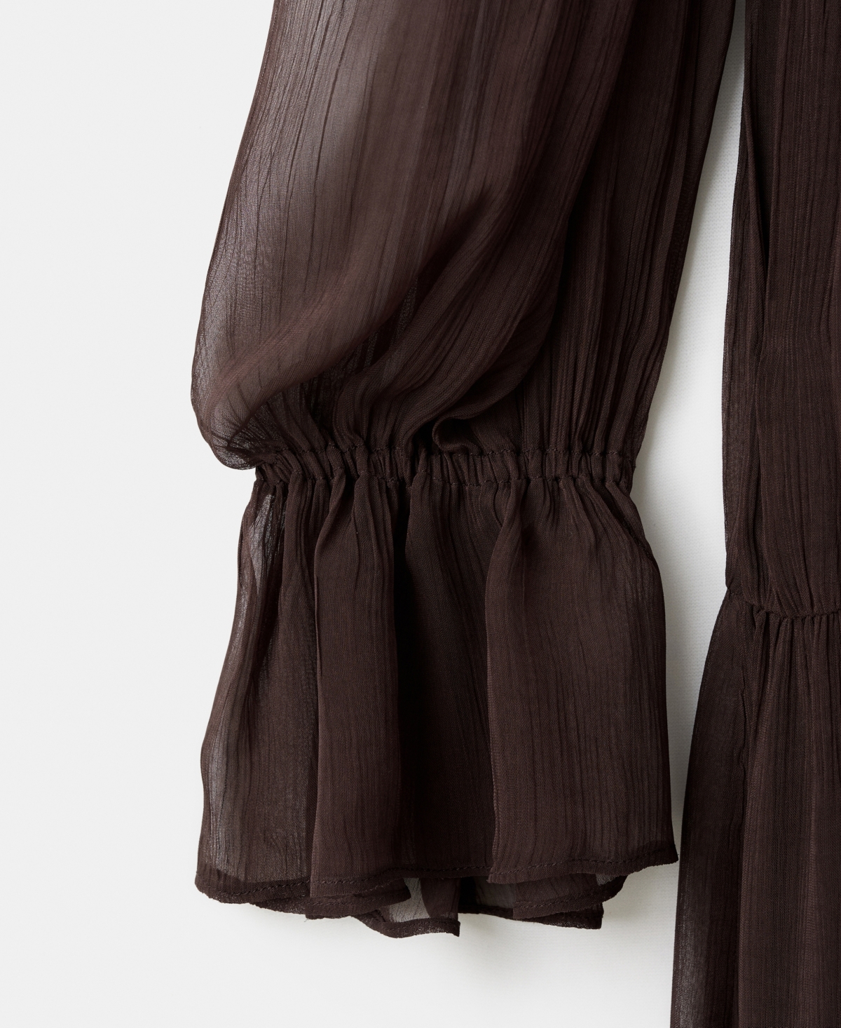 Mango Women's Puffed Sleeves Ruffled Dress In Brown