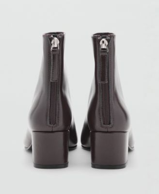 Women's Block Heel Leather Ankle Boots