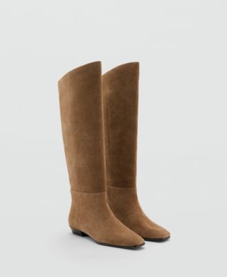 MANGO - Women's High-Leg Suede Boots