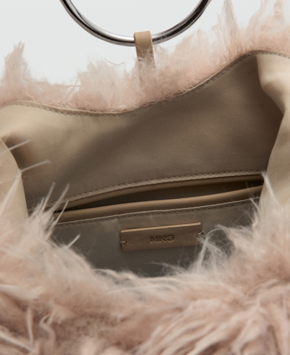 Mango Women's Fur And Hoop Detail Shoulder Bag