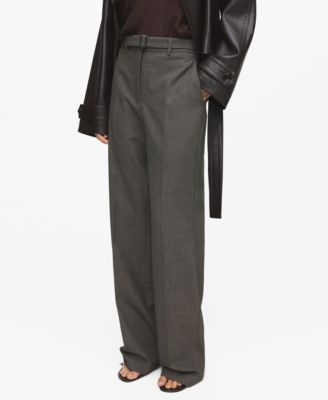 MANGO - Women's Belt Straight-Fit Pants