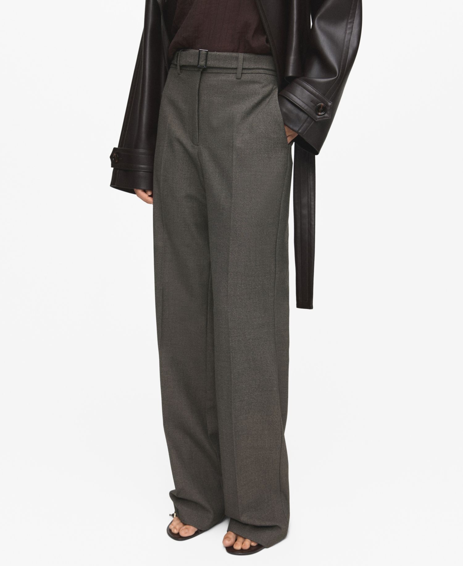 Women's Belt Straight-Fit Pants