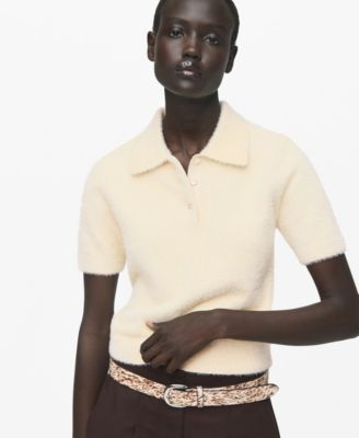 MANGO - Women's Fur-Effect Polo-Neck Sweater