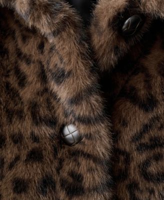 Women's Leopard Fur-Effect Coat